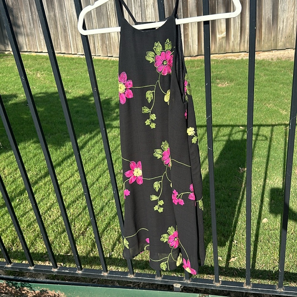 TCEC Black Flower Dress - Size Small